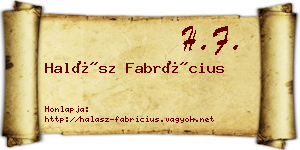 Halász Fabrícius névjegykártya