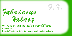 fabricius halasz business card